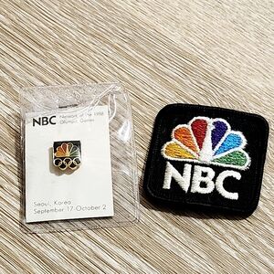 NBC TV Network Olympic Games 1988 Seoul Korea Peacock Logo Peacock Pin, Patch